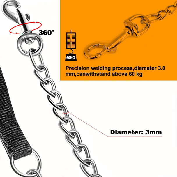 Heavy Duty Metal Dog Leash, 5 Ft Chew Proof Pet Leash Chain With Soft Padded Handle For Large & Medium Size Dogs (5 Ftx3 Mm (20-100 Lbs)) Heavy Duty Metal Dog Leash, 5 Ft Chew Proof Pet Leash Chain With Soft Padded Handle For Large & Medium Size Dogs (5 Ftx3 Mm (20-100 Lbs))
