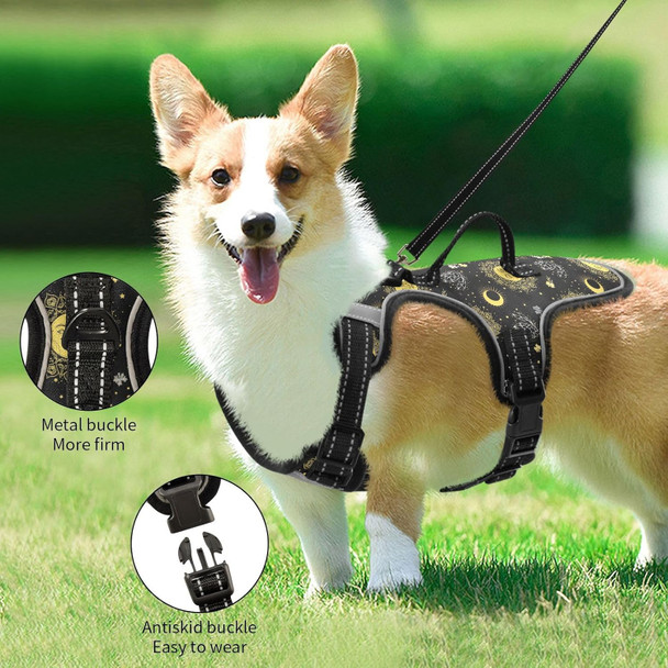 Space Galaxy Constellation Sun Moon Cat Harness And Leash Set Dog Vest Harness Pet Leash And Collar Set Pet Harness For Kitties Puppies Small Pets Outdoor Walking S
