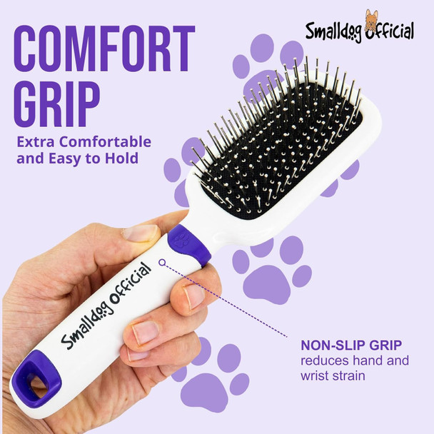 Smooth It Out Brush For Smoothing Fur And Lifting Hair Debris On Small Dogs, And Toy Breed Dogs - Pain Grooming