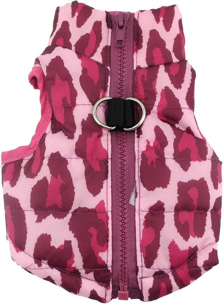 Smalllee_Lucky_Store Various Pet Cat Dog Soft Padded Vest Harness Small Dog Clothes Hot Pink Leopard S, Model:Bfl049-Hotpink-S