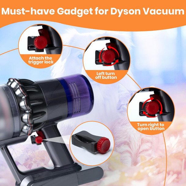 Pet Dog Hair Brush Vacuum Attachment Pet Grooming Kit For Dyson, Dog Grooming Vacuum Attachment Kit, Pet Animal Attachments For Vacuum ​Brush With Dyson (B, Gray)