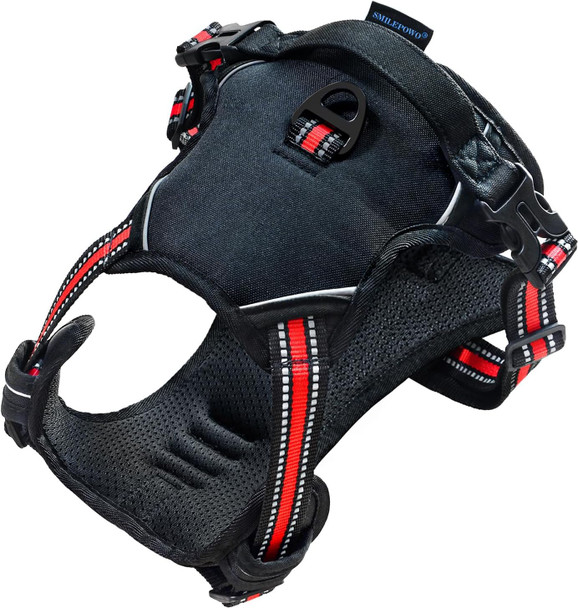 Smilepowo No-Pull Dog Harness Pet Harness Adjustable Outdoor Pet Vest Oxford Material Reflective Vest For Dogs Easy Control For Medium Large