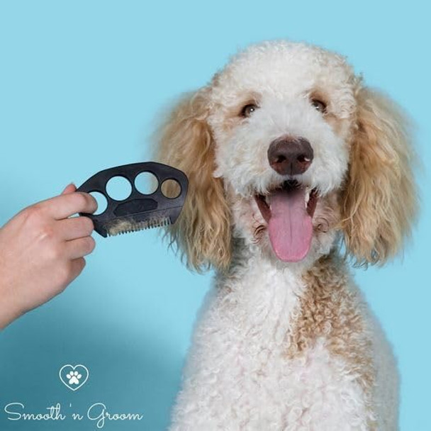 The Fur Hero - Say Goodbye To Tangles, Mats, And Eye Gunk Using Our Guarded Comb With An Embedded Razor Blade, Making Grooming An Easy Bonding Experience, Black