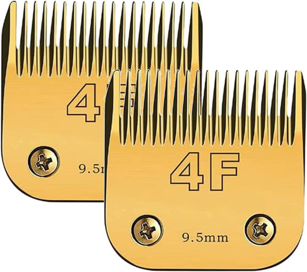 2Pc #4Fc Clipper Blade Dog Grooming Compatible With Andis Clippers Carbon Infused Steel Detachable Carbon Steel Sharp Edge Also Compatible With Wahl/Oster Dog Clippers