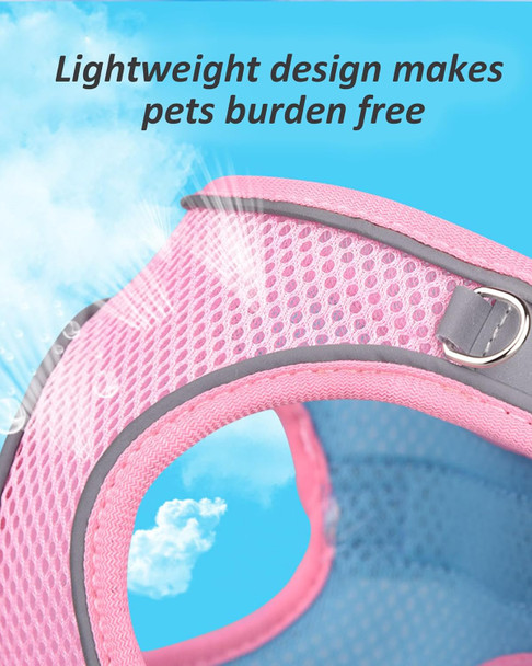 Dog Harness For Small Medium Dogs,Easy To Put On Soft Mesh Dog Harness And Leash Set For Kitten And Puppy，Step In Adjustable Dog Harness With Padded Vest (Xs, Pink)