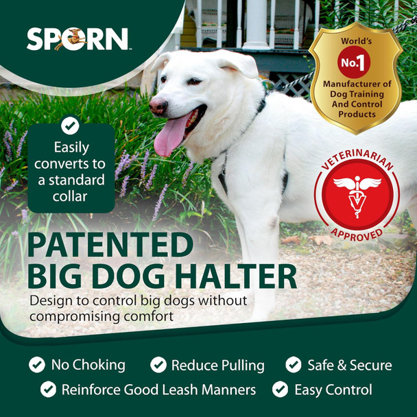 Sporn Big Dog Halter No Pull Harness Medium Size Dog, Black No Pull Dog Harness Medium Sized Dog, With Padded Neoprene Sleeves Dog Harness No Pull, Provides For All Standard Breeds