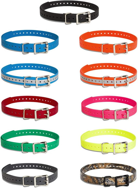 Sportdog Brand 3/4 Inch Collar Straps - Waterproof And Rustproof - Tighlty Spaced Holes For Proper Fit - Orange