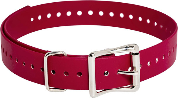 Sportdog Brand 1 Inch Collar Straps - Waterproof And Rustproof - Tightly Spaced Holes For Proper Fit - Red