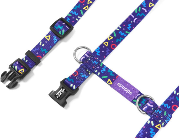 No Pull Dog Harness - High Resistance Nylon Webbing, dom Harness For Dogs With Neck Buckle, 5 Adjustment Points Fits All Body Types, Easy Walking And Training (Starry Night, S)
