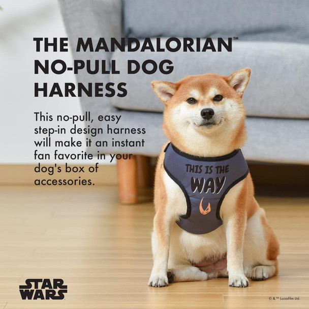 Star Wars For Pets The Mandalorian: Mandalorian Dog Harness Small (S) Small The Mandalorian Harness For Dogs Cute Pet Harness, Dog Walking Harness For Small Dogs