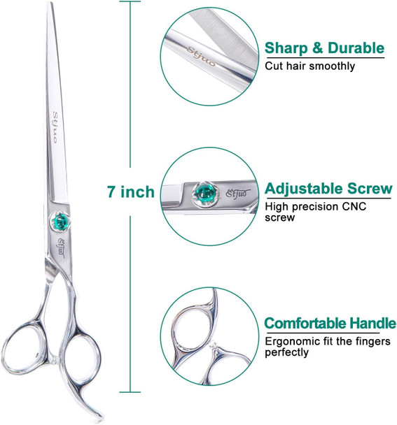 Dog Grooming Straight Scissors 7 Inch Professional Pet Shears Made Of Japanese Advanced Stainless Steel Professional Grooming Scissors For Dogs Cats And Other Pets