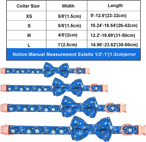 Girl Dog Collar And Leash Sets With Bow Tie, Dog Collar With Detachable Flower With Dog Tag Strong Gold Buckle For Small Medium Large Dogs