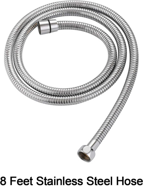Sumerain Pet Shower Sprayer, Dog Shower Attachment With Solid Brass Diverter, Flow Regulating Sprayer, 8 Feet Extra Long Hose, Chrome Finish