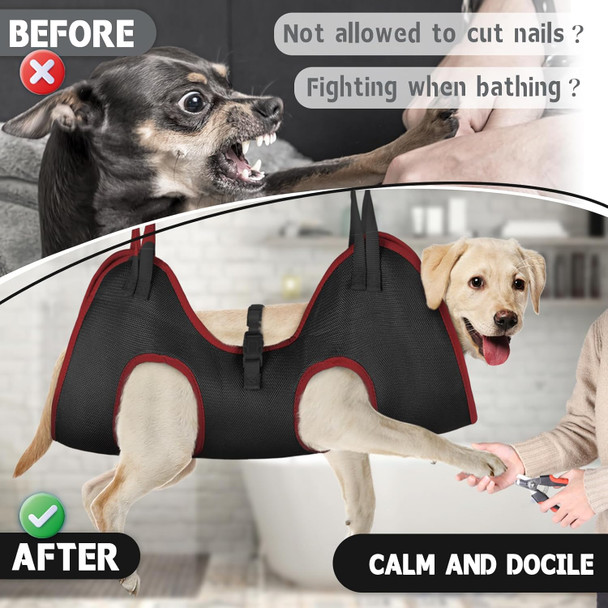 Supet Dog Grooming Hammock For Dog And Cat, Relaxation Pet Grooming Sling Helper, Breathable Pet Grooming Hammock For Nail Trimming, Ear/Eye Car With Nail Clippers/Trimmers/Scissors