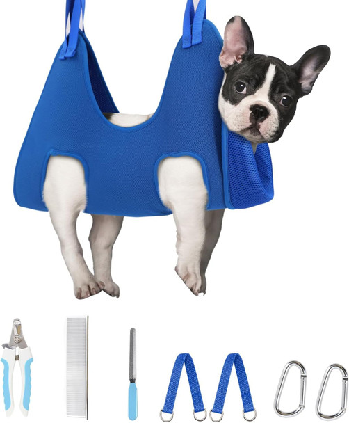 Supet Dog Grooming Hammock Harness For Cats Dogs, Relaxation Pet Grooming Hammock Restraint Dog & Small Animal Leashes Sling For Grooming Dog Grooming Helper For Nail Trimming Clipping Grooming…