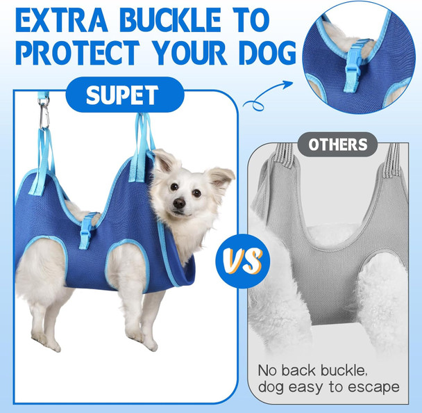 Supet Dog Grooming Hammock Harness For Cats Dogs, Relaxation Pet Grooming Hammock Restraint Dog & Small Animal Leashes Sling For Grooming Dog Grooming Helper For Nail Trimming Clipping Grooming