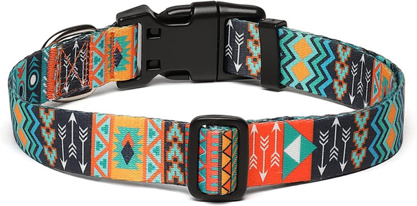 Adjustable Dog Collar With Patterns, Ultra Comfy Soft Nylon Breathable Pet Collar For Small Medium Large Dogs (S, Tribal) Adjustable Dog Collar With Patterns, Ultra Comfy Soft Nylon Breathable Pet Collar For Small Medium Large Dogs (S, Tribal)