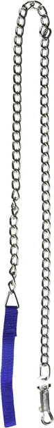 Dog Leash - 4' X 1/8 Chain Pet Leash With Locking Clasp & Double-Stitched Nylon Handle, Bluenavy