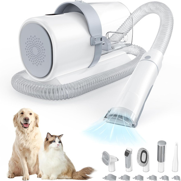 Sweetcrispy Pet Grooming Vacuum Kit, Professional Dog Grooming Clippers With 2.5L Cup, 3 Suction Modes, Cordless Clippers, 5 Groomer Tools, Low Noise Pet Hair Trimmer For Dogs, Cats And Other Animals