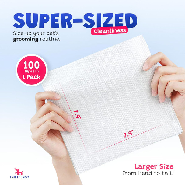 Pet Wipes For Dogs - Dog Paw Wipes - Dog Cleaning Wipes - Biodegradable Cat Bath Wipes - Puppy Grooming Wipes - Toxic- Kitten Wipes (No Fragrance) (Pack Of 3)