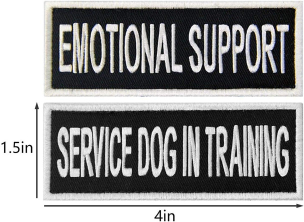 Service Dog In Training Do Not Pet Emotional Support Vest / Harnesses Morale Tactical Patch Embroidered Badge Fastener Hook & Loop Emblem, 1.5 X 4 Inch, 5 Pcs Service Dog In Training Do Not Pet Emotional Support Vest / Harnesses Morale Tactical Patch Embroidered Badge Fastener Hook & Loop Emblem, 1.5 X 4 Inch, 5 Pcs