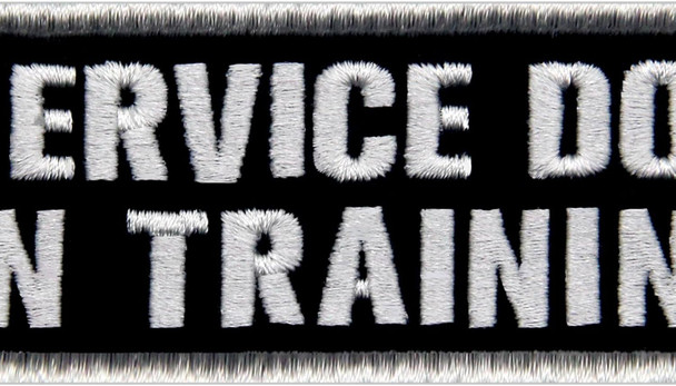 Service Dog In Training Patch Embroidered Vest / Harnesses Badge Fastener Hook & Loop Emblem, 6 X 2 Inches Service Dog In Training Patch Embroidered Vest / Harnesses Badge Fastener Hook & Loop Emblem, 6 X 2 Inches