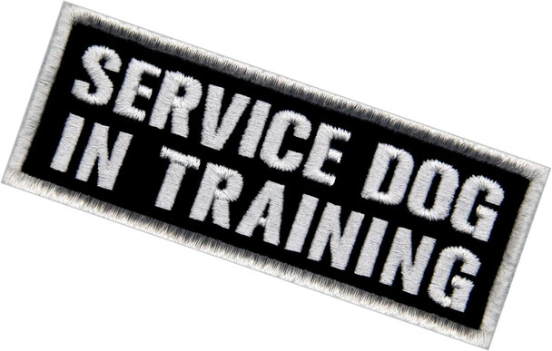 Service Dog In Training Patch Embroidered Vest / Harnesses Badge Fastener Hook & Loop Emblem, 6 X 2 Inches Service Dog In Training Patch Embroidered Vest / Harnesses Badge Fastener Hook & Loop Emblem, 6 X 2 Inches