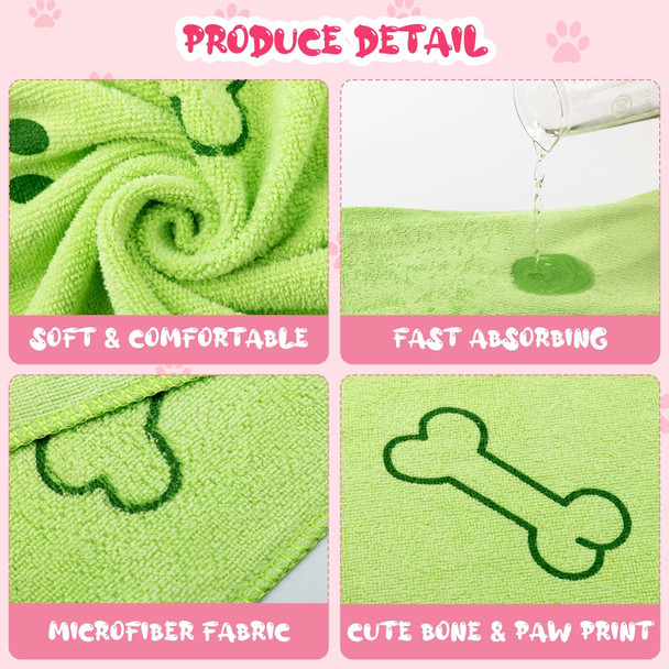 Tatuo 12 Pcs Dog Grooming Towels 28 X 55 Inch Microfiber Drying Pet Bath Towels Dog Absorbent Towel Quick Drying Puppy Bathing Supplies For Small Medium Large Dog Puppy Cat(Vivid Colors, Paw, Bone)