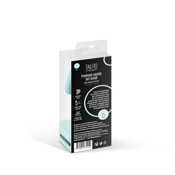 Tauro Pro Line - Slicker Brush Rectangular S Premium Brush For Dogs And Cats With Soft, Flexible Cushion Ergonomic Design. Included: 1X Grooming Brush In Mint, Dimensions: Rectangular, 7 X 16 Cm