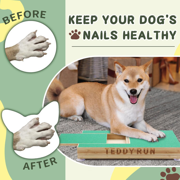 Dog Nail Scratch Board - With Treat Box & Handheld Nail Filer, Replacement Sandpaper, Stress- Dog Scratch Pad For Nails, Dog Claw Care, Non-Slip, Dog Nail File Board, Dog Grooming, Extra Sandpaper