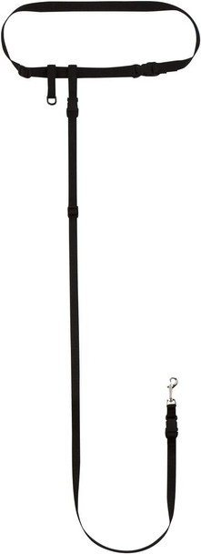 The Buddy System Hands Dog Leash, Adjustable Leash For Running, Jogging, Training And Service Dogs, Great For Small, Medium And Large Dogs, Made In Usa (Black, Small Dog System (Large Belt))