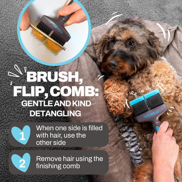 Doodle Brush For Dogs - Doodle Dog Brush - Goldendoodle Brushes For Grooming, Dog Brush For Doodles & Bernedoodle Brush - Slicker Brush For Goldendoodles (Double Head)