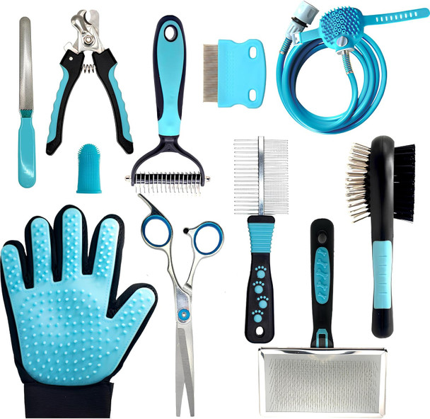 Groominish Dog Grooming Kit 11 Tools Pet Grooming Kit For Dogs At Home Grooming Scissors Dog Fur Remover Dog Shedding Dematting Dog Hair Flea Comb Wire Pin Brush Dog Grooming Supplies Cat Grooming Kit Groominish Dog Grooming Kit 11 Tools Pet Grooming Kit For Dogs At Home Grooming Scissors Dog Fur Remover Dog Shedding Dematting Dog Hair Flea Comb Wire Pin Brush Dog Grooming Supplies Cat Grooming Kit