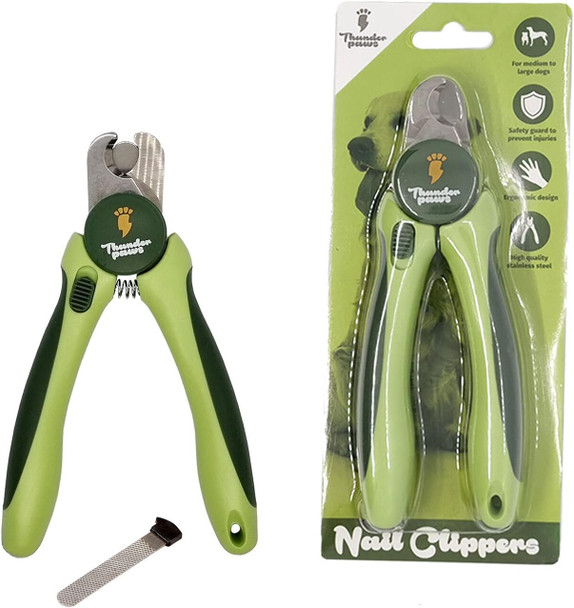 Professional-Grade Nail Clippers For Dogs Nail Trimmer For Dogs With Safety Guard And Nail File - Nail Clippers For Large Dogs - Dog Nail Clipper&Dog Toenail Clippers (Medium-Large, Green)