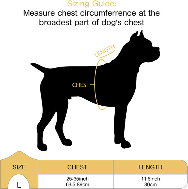Tianyao Dog Harness No-Pull Dog Vest Set Reflective Adjustable Oxford Material Pet Harness For Medium Large Dogs With Leash And Collar (Large(Chest:25-35), Yellow)