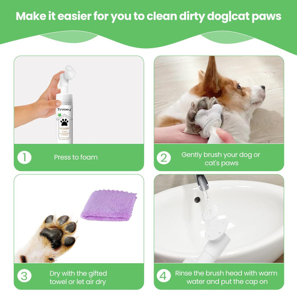 Paw Cleaner For Dogs Medium Small Breed With Handle Dog Paw Cleaner To Clean Muddy Paws Dog Foot Cleaner Paw Washer For Dogs & Pets Dog Feet Washer (Gray)