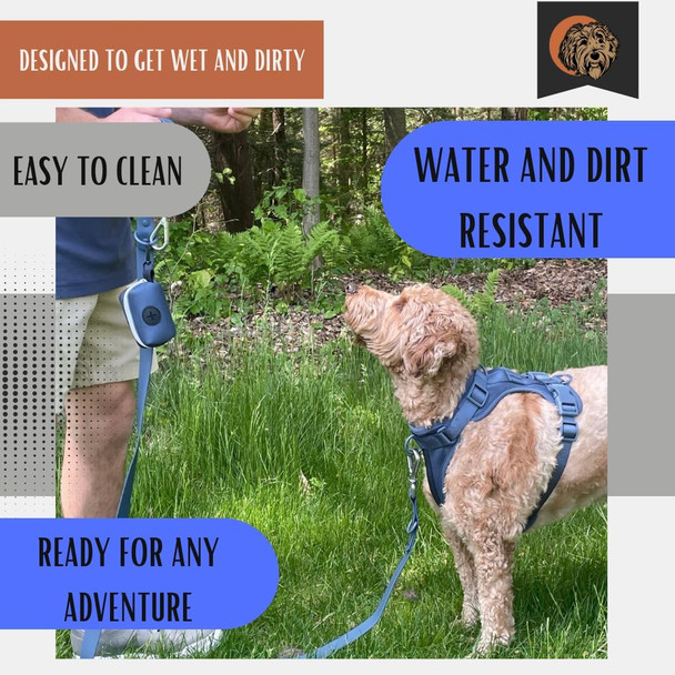 Tito'S Closet Dog Harness Walking Set - Includes Comfort Fit Harness, Durable Leash And Covenient Poop Bag Carrier (Blue, Small)