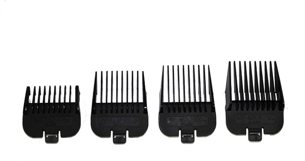 Andis 4 Piece Animal Comb Set Sizes: 1/8, 1/4, 3/8, 1/2, Black, 21318, (Pack Of 4)