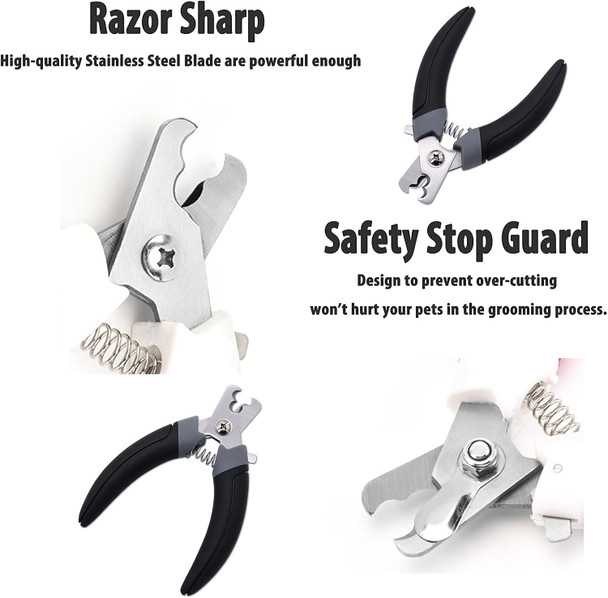 Dog Nail Clippers And Trimmer With Safety Guard, Two Trim Edges Of Different Sizes - Suitable For Small, Medium And Large Dogs, Multi-Pet Family