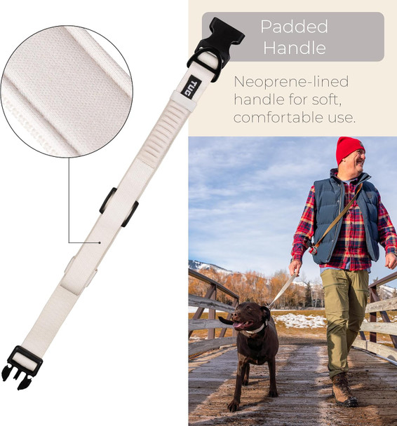 Tug Grab Collar Integrated Traffic Leash Magnetically Attached For Quick Control (Xl/Cream)