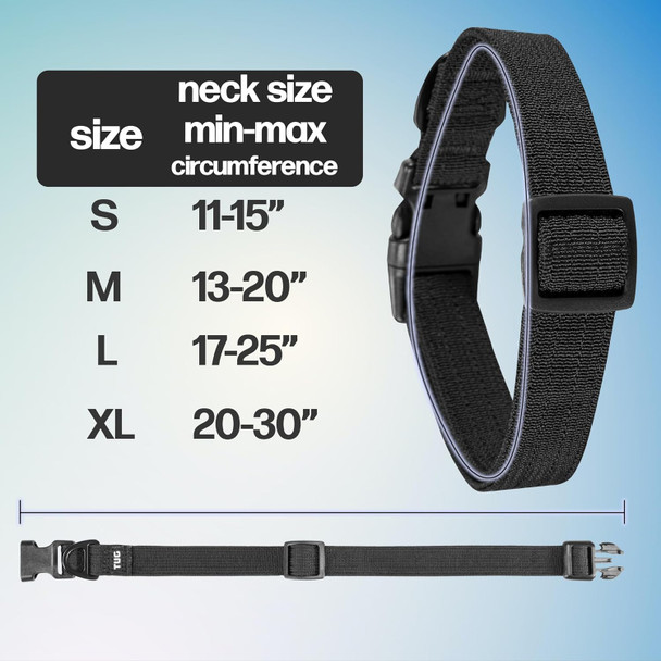 Tug Strong Nylon Dog Collar (Medium, Black)
