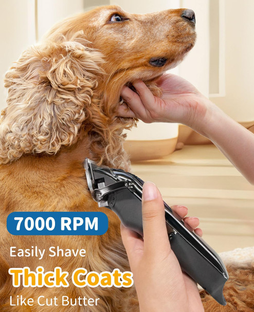 Cordless Dog Clippers For Grooming Professional For Thick Hair Coats, Low Noise Shaver Dog Grooming Kit With Led Display, Razors Dog Hair Shears Ceramic Blade, Pet Hair Trimmer For Dogs Cats (Ms041)