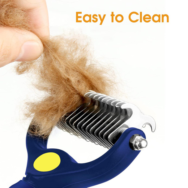 Double Sided Shedding Pet Grooming Brush, Uderui Dematting Undercoat Rake Comb For Dogs And Cats