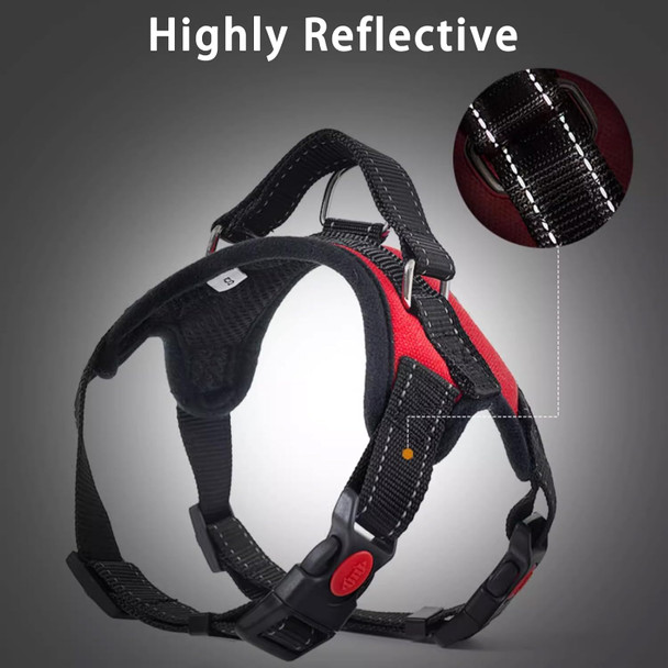 Harness Small Size Dog And Leash-2 Pcs No Pull Dog Harness, Oxford Adjustable Reflective Dogs Vest, Puppy Harness, Easy Walk Dog Harness For Small Medium Dogs(Black,Red,S)
