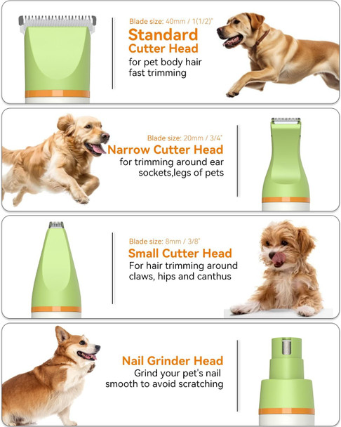 Dog Grooming Clippers Kit With Stainless Steel Scissors And Comb, All-In-One Low Noise Slient Electric Clippers Rechargeable Cordless Small Paw Foot Trimmer Quiet Pet Shaver For Dogs Cats At Home