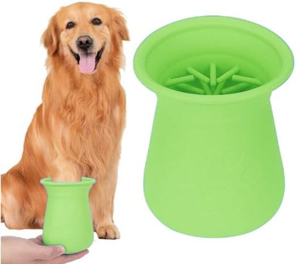 Dog Paw Cleaner，Dogs Washer，Suitable For Large, Medium, And Small Dogs,Silicone Material Is Easy To Carry，Clean The Mud On Pet Legs，Clean The Mud On Pet Legs，Green，1Pc.