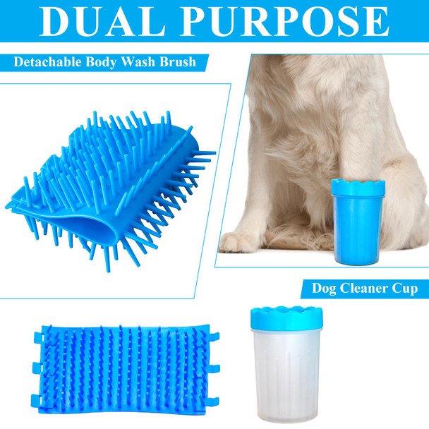 Paw Cleaner For Dog, Portable Dog Paw Cleaner Cup With Muddy Paw, 360º Silicone Pet Foot Washer For Large/Medium Dog(Blue)