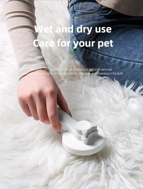 Cute Pet Grooming Brush For Cats And Dogs, Ergonomic Design, Anti-Breaking Steel Needles, Telescopic Handle, Click-And-Clean System, Comfortable And Efficient Grooming (Pink)