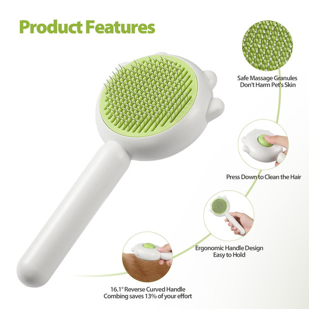 Dog Brush For Short Haired Dogs, Deshedding Brush For Cats, Cat Grooming Brush, Small Slicker Brush With Soft Round Rubber, Ideal For Small Short Haired Dogs Or Cats, Green