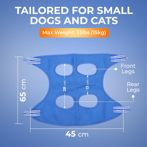 Comfortable Dog Grooming Hammock For Small Dogs And Cats - Nail Clippers/Trimmer Sling - Durable Pet Harness Restraint Bag - Promotes Pet Hygiene And Claw Care - Blue, Size S Comfortable Dog Grooming Hammock For Small Dogs And Cats - Nail Clippers/Trimmer Sling - Durable Pet Harness Restraint Bag - Promotes Pet Hygiene And Claw Care - Blue, Size S